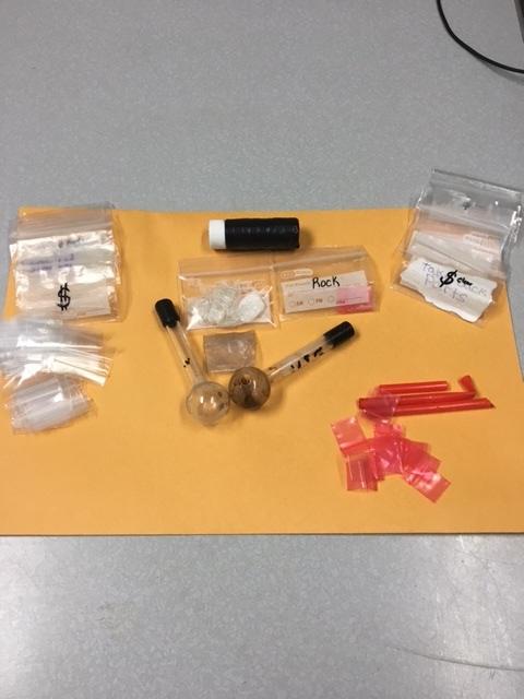 The items seized in the arrest.